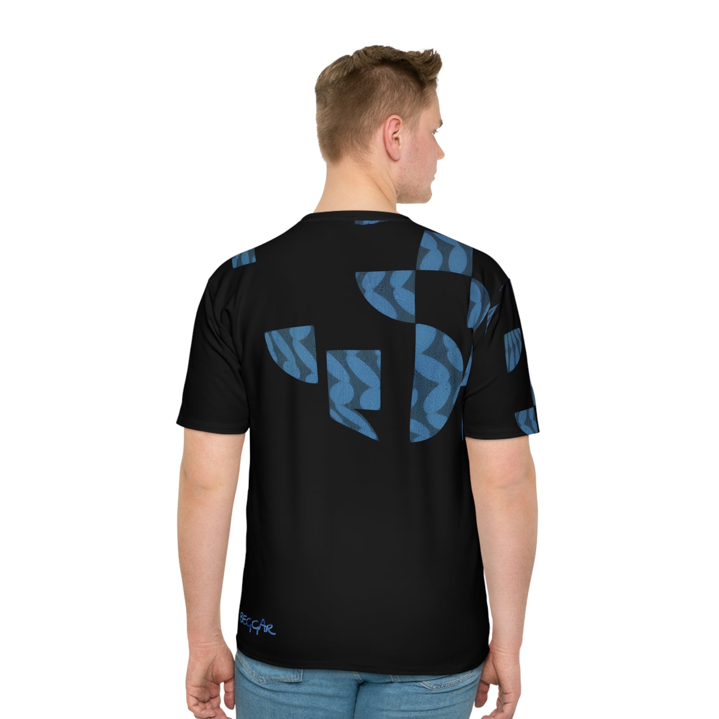 Stylish Men's Loose T-shirt with Abstract Blue Design | Comfortable Everyday Wear